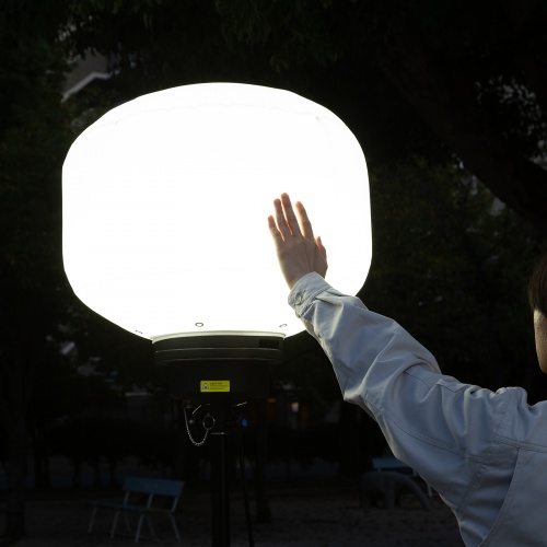 LEDバルーンライト（消費電力240W・38400lm・高さ調整可能・屋外対応・工事現場・カバー2種類・ケーブル長5m）