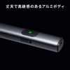 レーザーポインター（緑・USB充電式・PSC認証・グリーンレーザー・Type-C・ストラップホール・スリム・グレー）