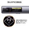 レーザーポインター（赤・USB充電式 PSC認証・レッドレーザー・Type-C・ストラップホール・スリム・グレー）