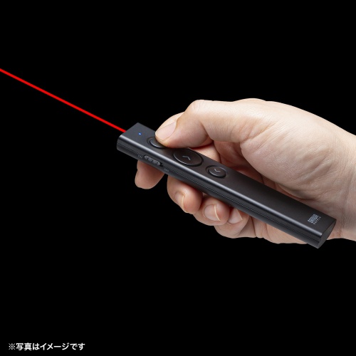 レーザーポインター（パワーポインター・ワイヤレスプレゼンター・2.4GHz・ワイヤレス・レッドレーザー・PSC認証・ USB充電式・コンパクト） LP-RF116BK サンワサプライ