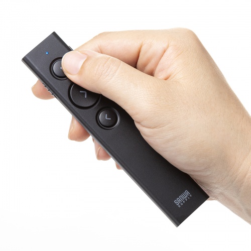 レーザーポインター（パワーポインター・ワイヤレスプレゼンター・2.4GHz・ワイヤレス・レッドレーザー・PSC認証・ USB充電式・コンパクト） LP-RF116BK サンワサプライ