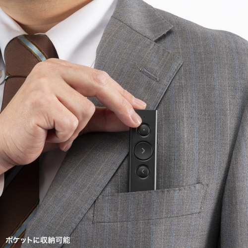 レーザーポインター（パワーポインター・ワイヤレスプレゼンター・2.4GHz・ワイヤレス・レッドレーザー・PSC認証・ USB充電式・コンパクト） LP-RF116BK サンワサプライ