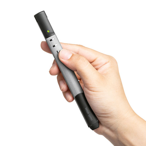 パワーポインター （グリーンレーザー・ワイヤレス・Bluetooth・70時間連続照射・長寿命・エメラルドグリーン・ポーチ付き） LP-RFG112S サンワサプライ