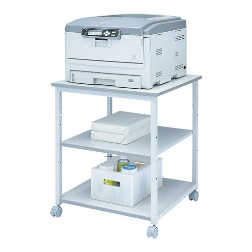 プリンター台（ラック・ワゴン・キャスター・収納・3段・レーザー・木製・白・シンプル・オフィス・高さ70cm・幅60cm）LPS-01T サンワサプライ