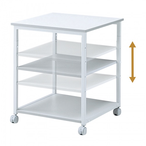 プリンター台（ラック・ワゴン・キャスター・収納・3段・レーザー・木製・白・シンプル・オフィス・高さ70cm・幅60cm）LPS-01T サンワサプライ