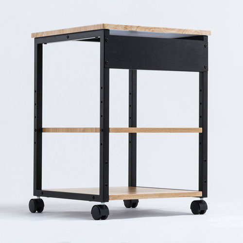 プリンター台（ラック・ワゴン・キャスター・木目・レーザー・収納・棚・3段・おしゃれ・高さ70cm・幅50cm） LPS-118LM サンワサプライ