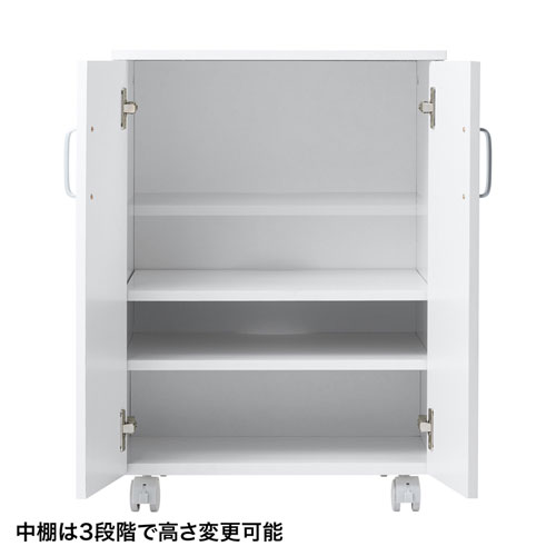 プリンター台（ラック・扉・キャビネット・キャスター・レーザー・コピー用紙・収納・棚・オフィス・高さ70cm・幅50cm）LPS-119W サンワサプライ