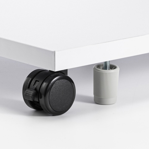 プリンタ台（ロータイプ・床置き・キャスター付き・幅60cm×奥行き60cm・ホワイト）