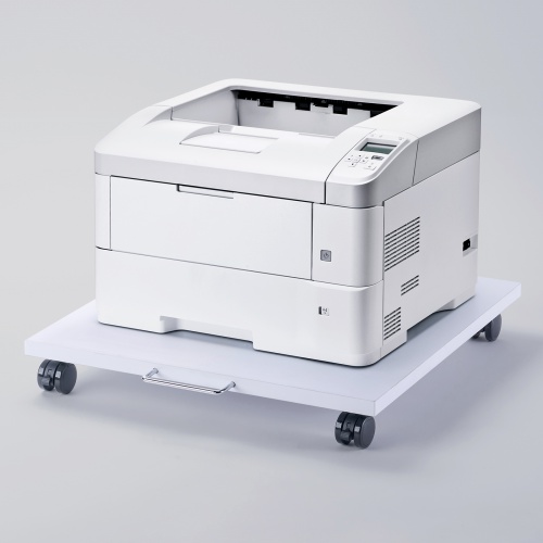 プリンタ台（ロータイプ・床置き・キャスター付き・幅60cm×奥行き60cm・ホワイト）