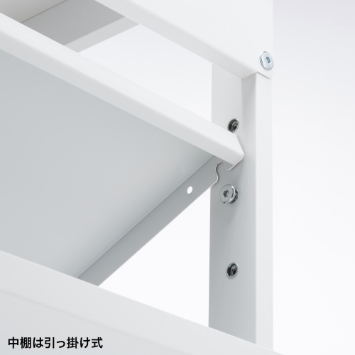 ドットプリンタスタンド（ドットプリンター用プリンター台・連続用紙送対応・キャスター付き・幅62cm×奥行き42cm×高さ70cm・ホワイト）