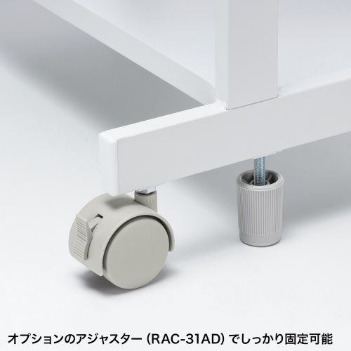 ドットプリンタスタンド（ドットプリンター用プリンター台・連続用紙送対応・キャスター付き・幅62cm×奥行き42cm×高さ70cm・ホワイト）