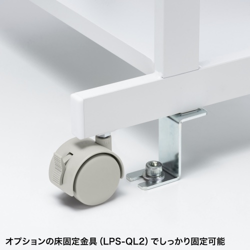 ドットプリンタスタンド（ドットプリンター用プリンター台・連続用紙送対応・キャスター付き・幅62cm×奥行き42cm×高さ70cm・ホワイト）