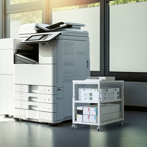 サイドラック（コピー用紙・棚・ラック・複合機向け・キャスター付き・収納・棚付き・幅35cm×奥行60cm×高さ45～60cm）