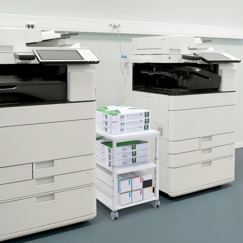 サイドラック（コピー用紙・棚・ラック・複合機向け・キャスター付き・収納・棚付き・幅35cm×奥行60cm×高さ45～60cm）