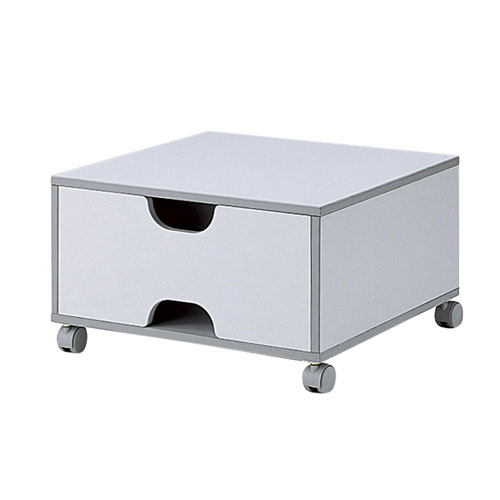 プリンタ台(プリンタワゴン・キャスター付き・収納・棚付き・ライトグレー）LPS-T103KN サンワサプライ