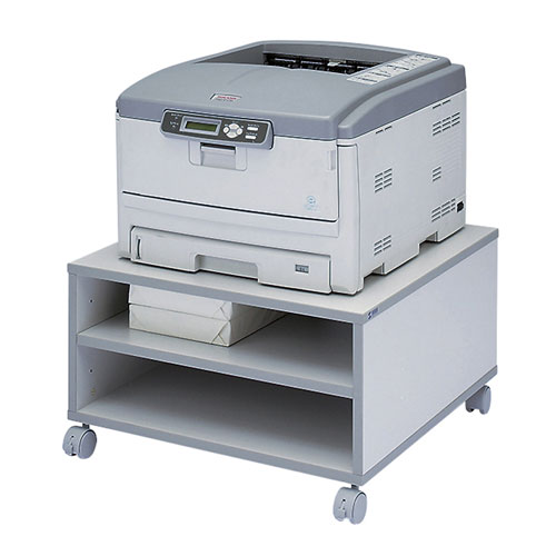 プリンタ台(プリンタワゴン・キャスター付き・収納・棚付き・ライトグレー）LPS-T103KN サンワサプライ