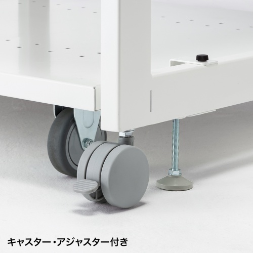 高耐荷重プリンタ台（幅60cm・総耐荷重200kg・キャスター付き・複数台設置可能・省スペース・プリンタスタンド・プリンタラック・ホワイト） LPS-T121H サンワサプライ