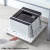 プリンタ台（ロータイプ・床置き・キャスター付・スチール製・幅40cm×奥行き40cm・ホワイト）
