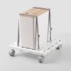 プリンタ台（ロータイプ・床置き・キャスター付・スチール製・幅40cm×奥行き40cm・ホワイト）