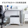 プリンタ台（ロータイプ・床置き・キャスター付・スチール製・幅50cm×奥行き50cm・ホワイト）