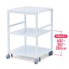 プリンター台（ラック・ワゴン・キャスター・アジャスター・収納・3段・木製・白・シンプル・オフィス・高さ70cm・幅50cm）LPS-T5050 サンワサプライ