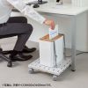 プリンタ台（ロータイプ・床置き・キャスター付・スチール製・幅60cm×奥行き60cm・ホワイト）