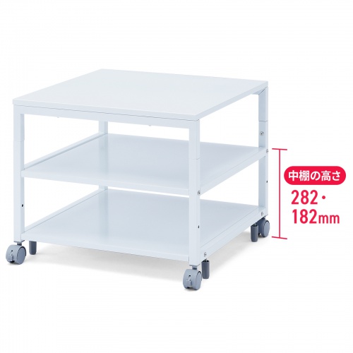 プリンター台（ラック・ワゴン・キャスター・アジャスター・収納・3段・レーザー・白・シンプル・オフィス）LPS-T6060L サンワサプライ