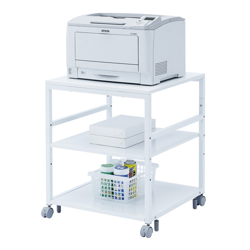 プリンター台（ラック・ワゴン・キャスター・レーザー・アジャスター・収納・棚・3段・オフィス・高さ70cm・幅60cm）LPS-T6060 サンワサプライ