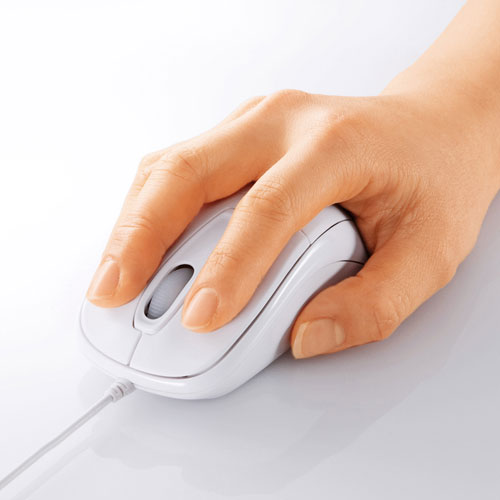 静音有線マウス（ケーブル接続・光学センサー・3ボタン・左右対称・中型・ホワイト・ サンワサプライ）