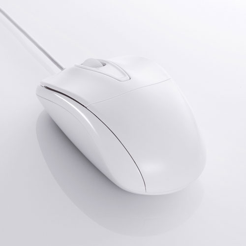 静音有線マウス（ケーブル接続・光学センサー・3ボタン・左右対称・中型・ホワイト・ サンワサプライ）