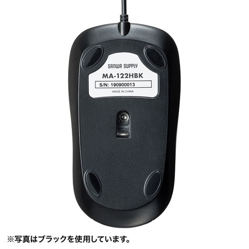 静音有線マウス（ケーブル接続・光学センサー・3ボタン・左右対称・中型・ホワイト・ サンワサプライ）