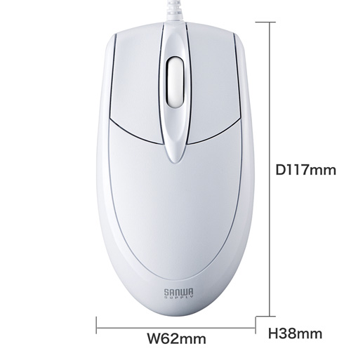 光学式マウス（有線・ホワイト）　MA-130HUW　サンワサプライ