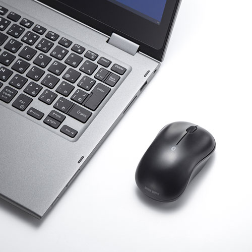 ワイヤレスマウス(Bluetooth・おすすめ・おしゃれ・人気・左右対称・スタンダードタイプ・単三乾電池・3ボタン・ブラック） MA-BB312BK サンワサプライ