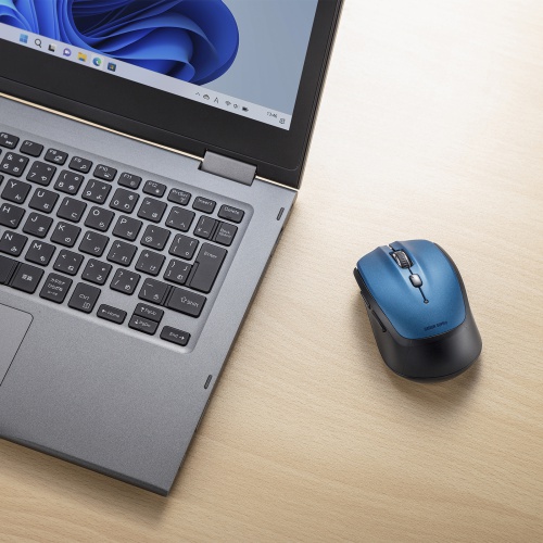 ワイヤレスマウス(Bluetooth・おすすめ・おしゃれ・人気・5ボタン・電池式・ブルー） MA-BB509BL サンワサプライ