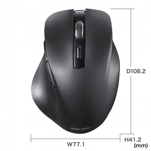 ワイヤレスマウス(Bluetooth・電池式・おすすめ・おしゃれ・人気・ブラック） MA-BB518BK サンワサプライ