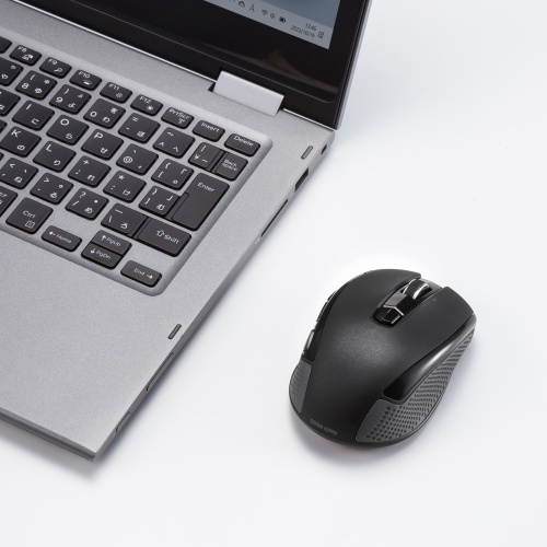 ワイヤレスマウス(Bluetooth・電池式・おすすめ・おしゃれ・人気・・マルチペアリング・ブルーLED・6ボタン・ブラック） MA-BBHT616BK サンワサプライ