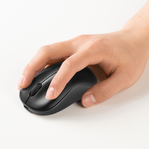 Bluetoothマウス（Type-C・充電式・3ボタン・軽量・バッテリー式・ワイヤレス・無線・紙箱・スタンダード・ブラック）