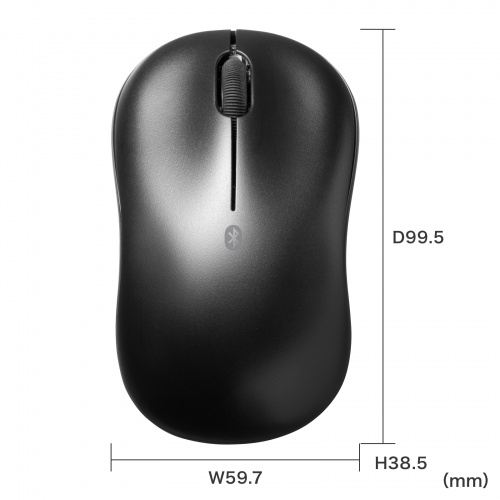 Bluetoothマウス（Type-C・充電式・3ボタン・軽量・バッテリー式・ワイヤレス・無線・紙箱・スタンダード・ブラック）