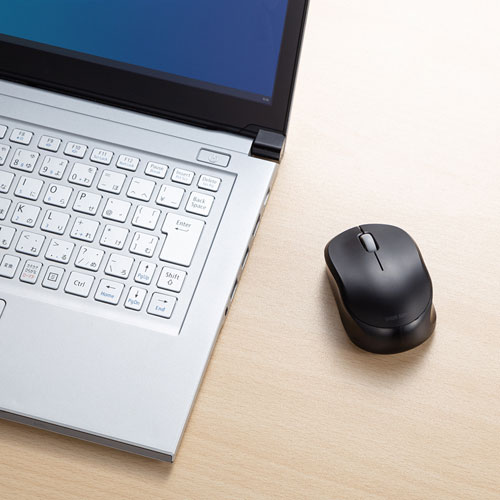 ワイヤレスマウス(Bluetooth・充電式・おすすめ・おしゃれ・人気・ブルーLED・静音・超軽量・3ボタン・ブラック）MA-BBS308BK サンワサプライ