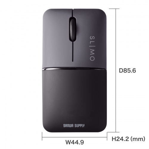 ワイヤレスマウス(Bluetooth・充電式・おすすめ・おしゃれ・人気・モバイルマウス・SLIMO・スリム・軽量・静音・ブラック） MA-BBS310BK サンワサプライ