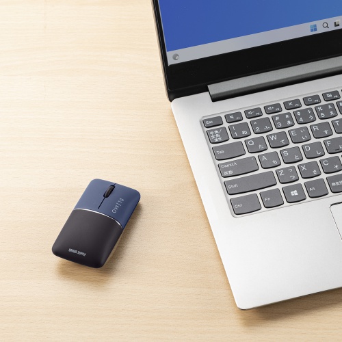 ワイヤレスマウス(Bluetooth・充電式・おすすめ・おしゃれ・人気・モバイルマウス・SLIMO・スリム・軽量・静音・ネイビー） MA-BBS310NV サンワサプライ