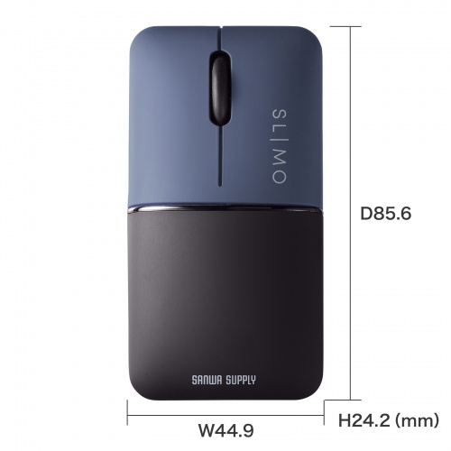 ワイヤレスマウス(Bluetooth・充電式・おすすめ・おしゃれ・人気・モバイルマウス・SLIMO・スリム・軽量・静音・ネイビー） MA-BBS310NV サンワサプライ