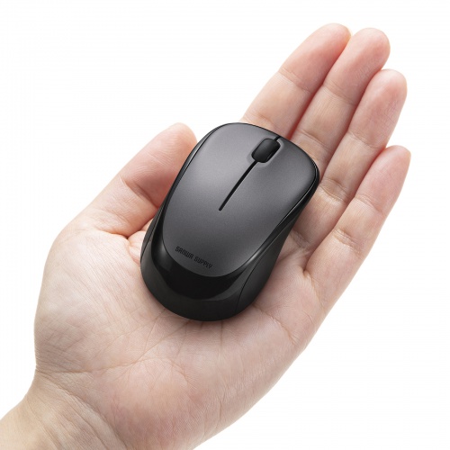 超小型マウス（Bluetooth・静音・Win/Mac対応・3ボタン・軽量・乾電池式・ダークシルバー）