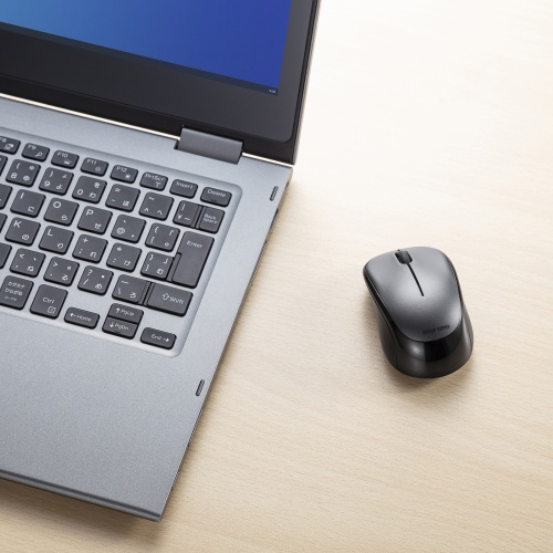 超小型マウス（Bluetooth・静音・Win/Mac対応・3ボタン・軽量・乾電池式・ダークシルバー）