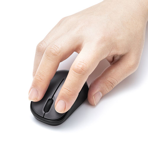 ワイヤレスマウス(Bluetooth・おすすめ・おしゃれ・人気・ブルーLED・超小型・超軽量・3ボタン・電池式・左右対称・ダークシルバー） MA-BBS311DS サンワサプライ