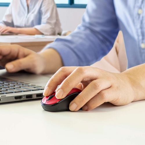 超小型マウス（Bluetooth・静音・Win/Mac対応・3ボタン・軽量・乾電池式・レッド）