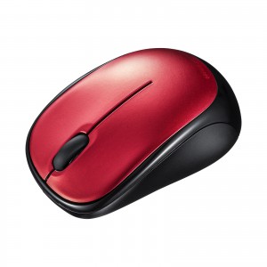 超小型マウス（Bluetooth・静音・Win/Mac対応・3ボタン・軽量・乾電池式・レッド）