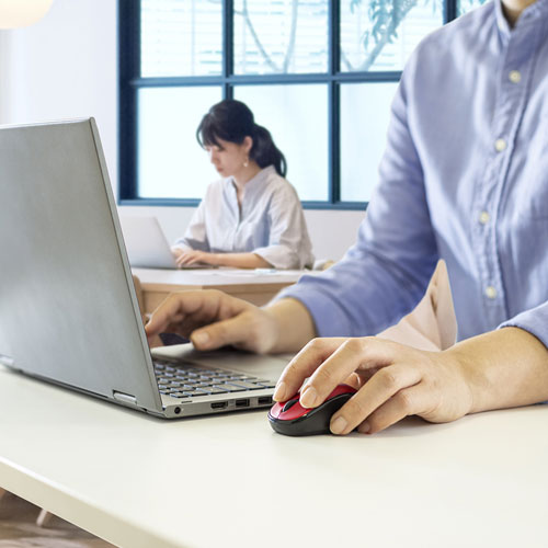 ワイヤレスマウス(Bluetooth・おすすめ・おしゃれ・人気・ブルーLED・超小型・超軽量・3ボタン・電池式・左右対称・レッド） MA-BBS311R サンワサプライ