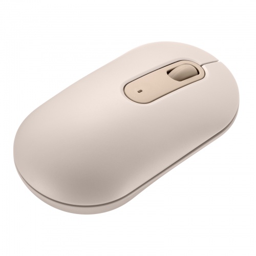Bluetoothマウス（薄型・3ボタン・静音・かわいい・3台マルチペアリング・乾電池式・ワイヤレス・無線・くすみカラー・ベージュ）