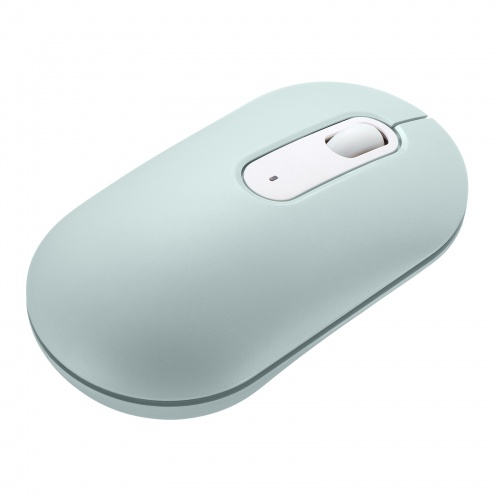 Bluetoothマウス（薄型・3ボタン・静音・かわいい・3台マルチペアリング・乾電池式・ワイヤレス・無線・くすみカラー・グリーン）